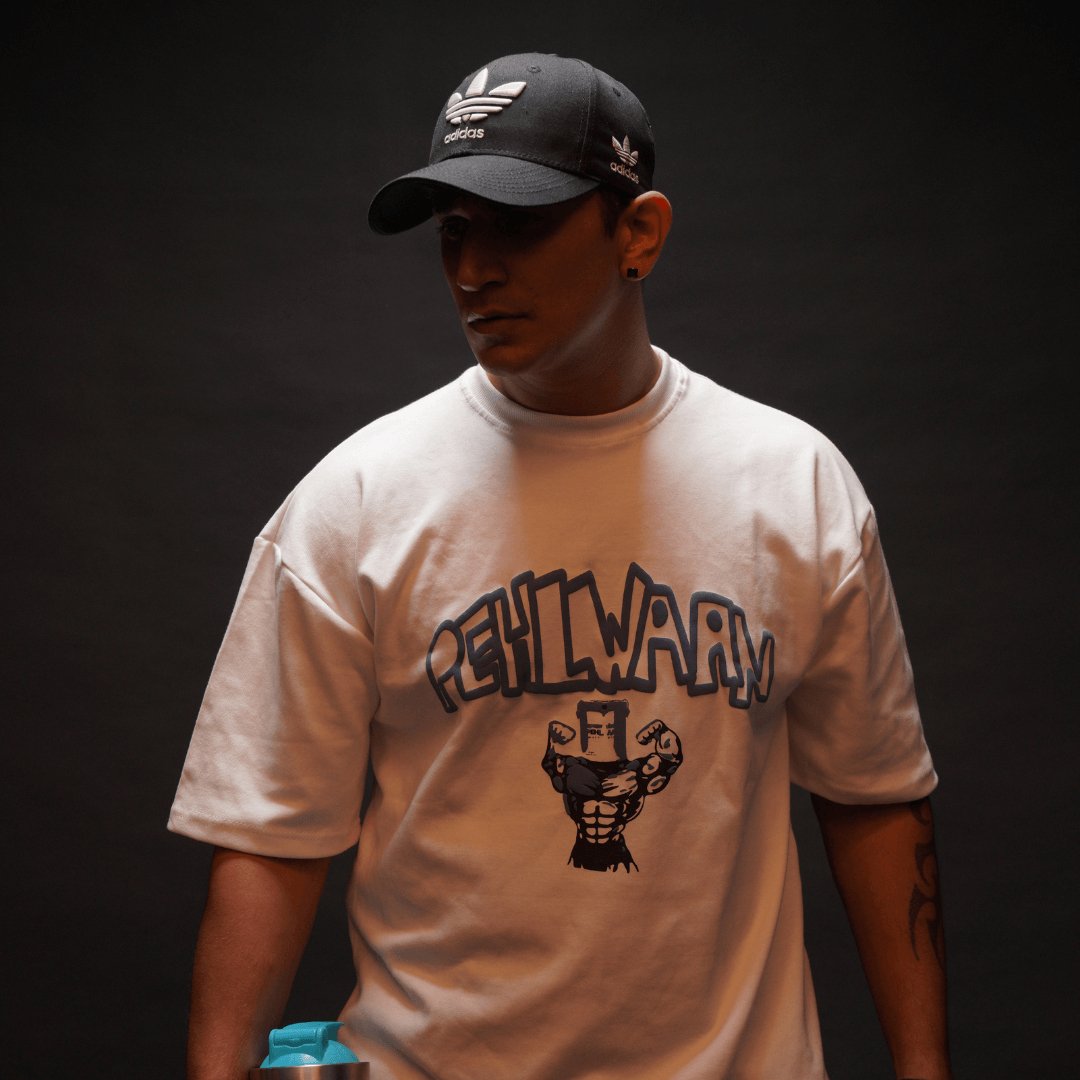 Official Pehlwaan T shirt - Oversized , White - Pehlwaan Nutrition