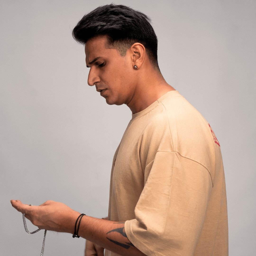 Official Pehlwaan T shirt - Oversized , Beige - Pehlwaan Nutrition