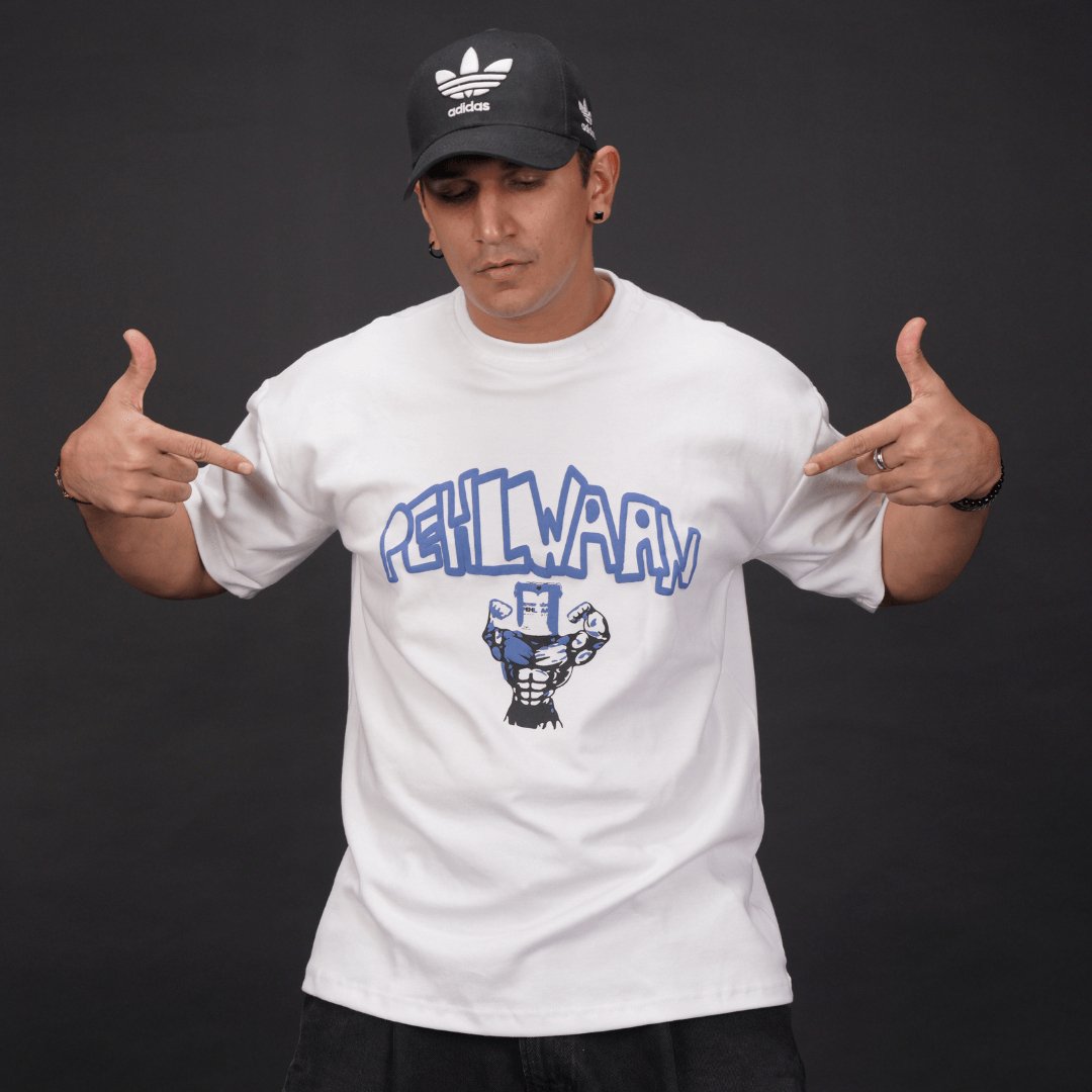 Official Pehlwaan T shirt - Oversized , White - Pehlwaan Nutrition