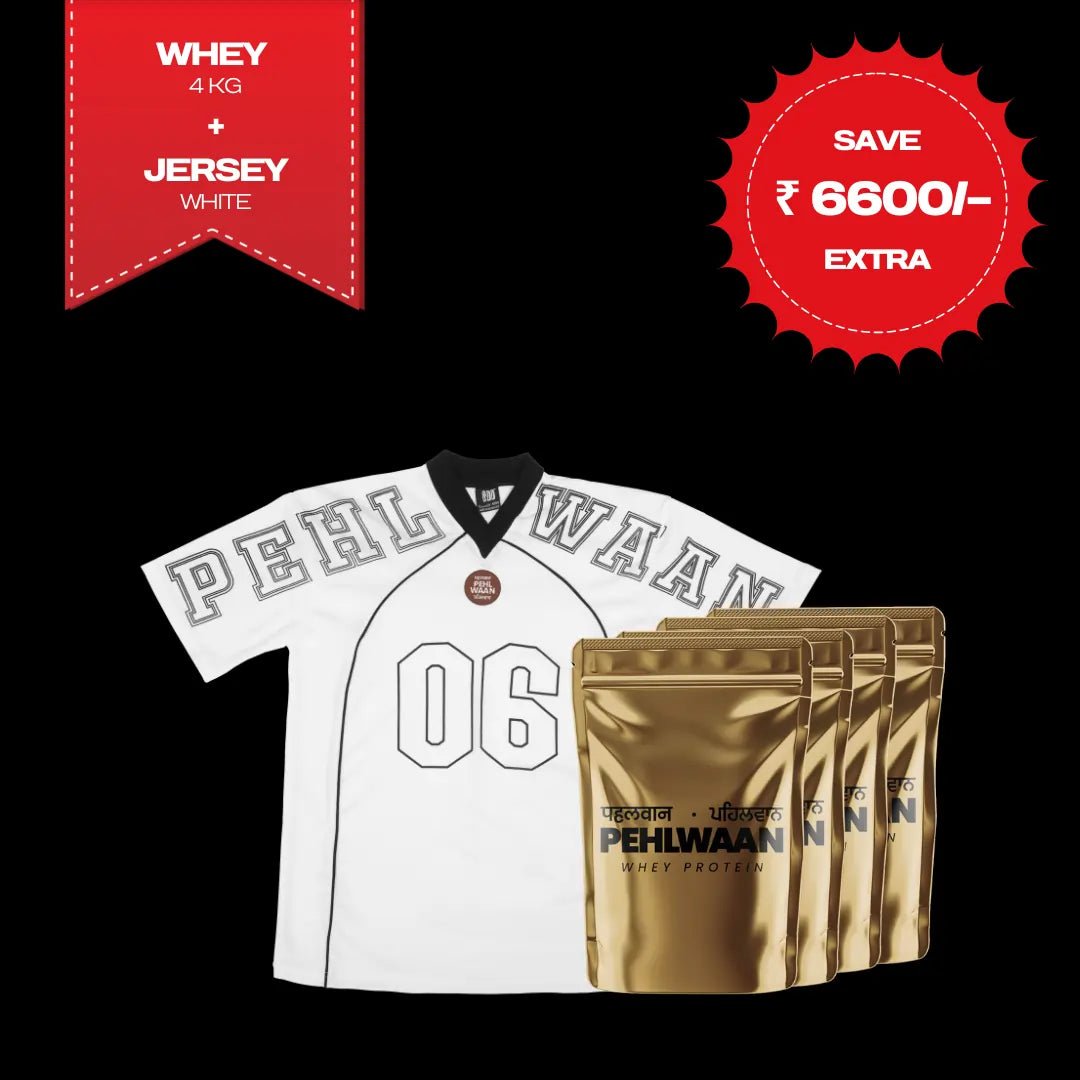 Pehlwaan Whey + Jersey (White) - Pehlwaan Nutrition